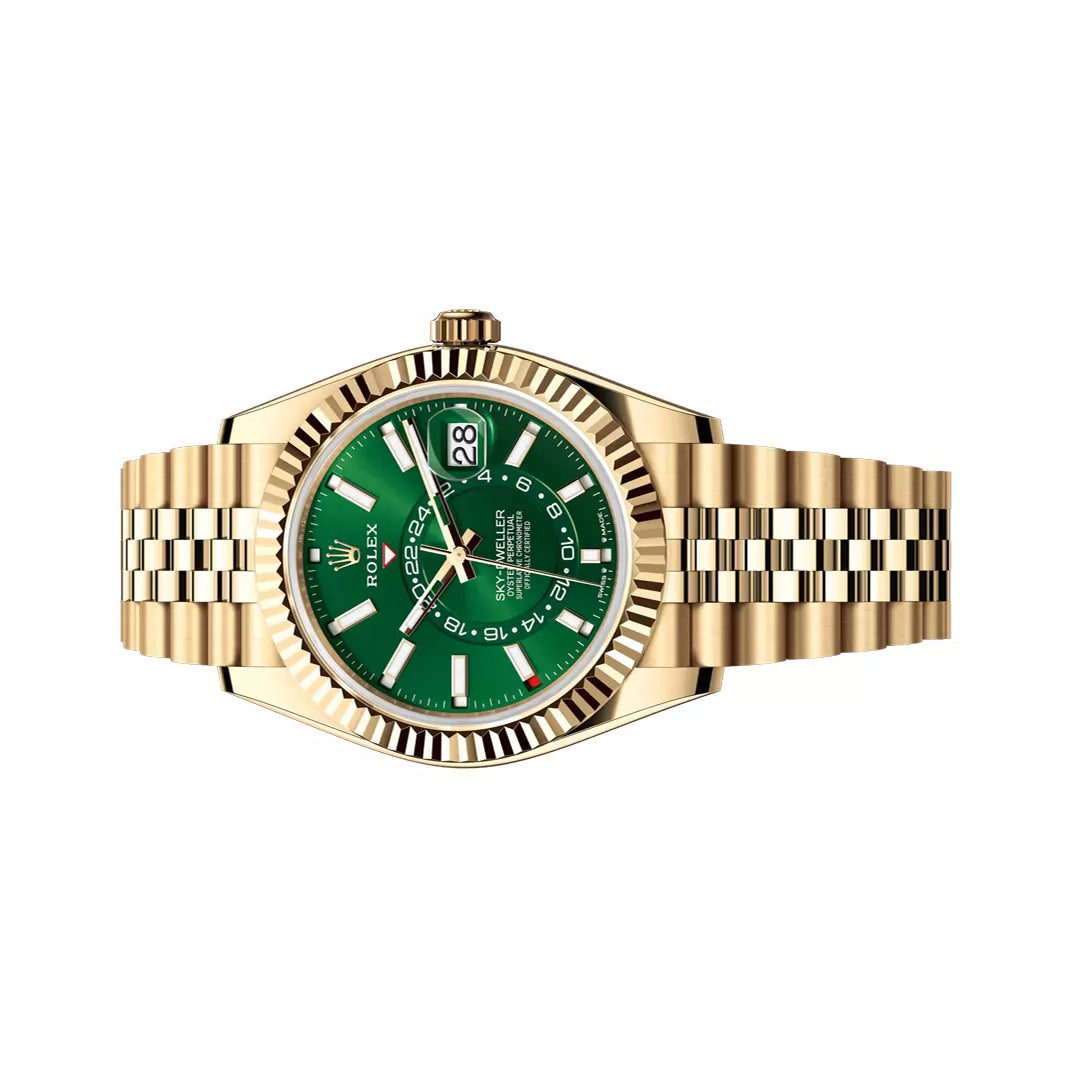 Rolex Sky-Dweller Yellow Gold 42mm Green Dial Men’s Watch