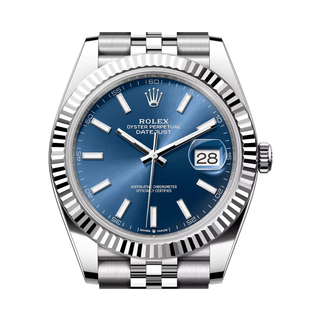 Rolex Datejust 41 Oyster Perpetual White Gold 41mm Blue Dial Mens Watch