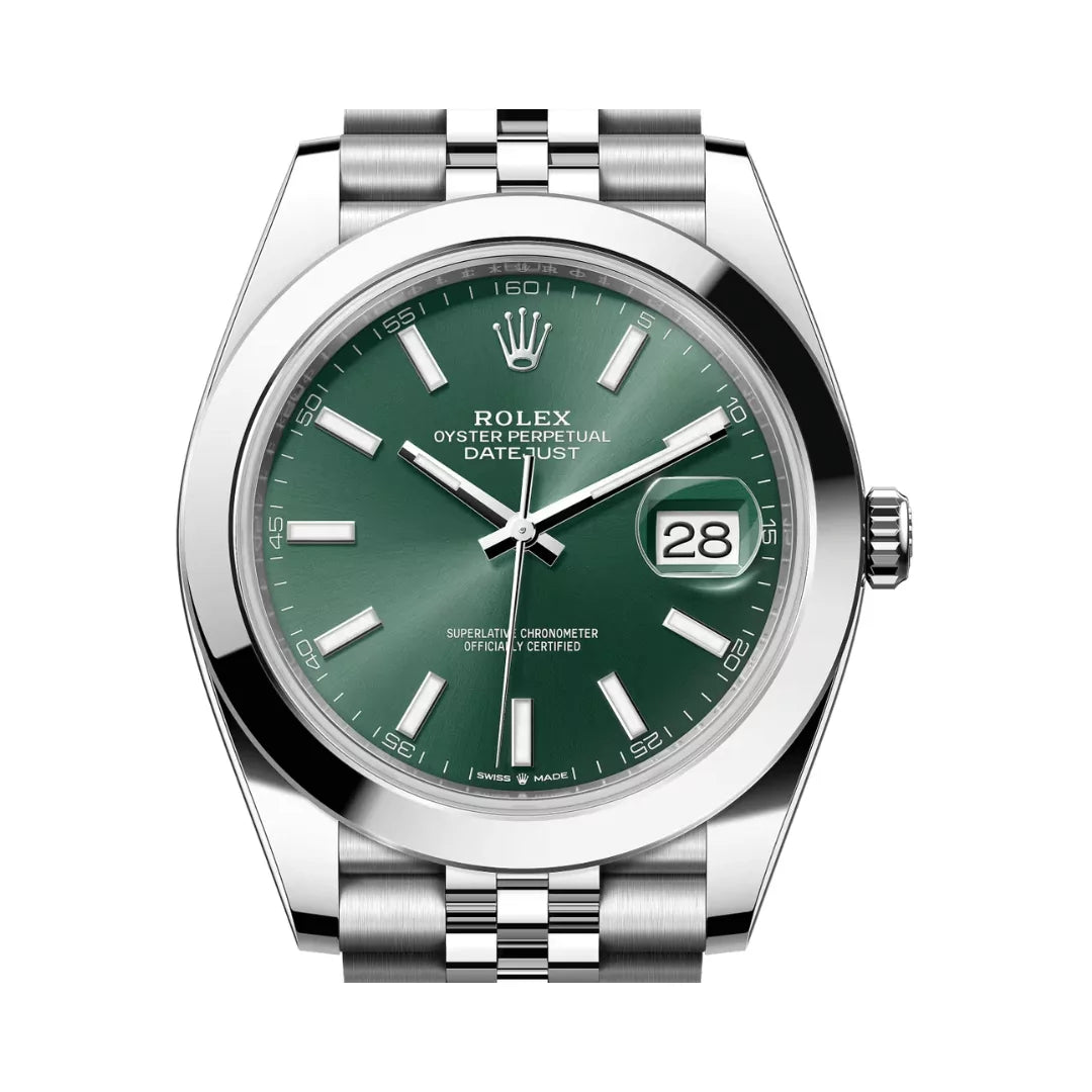 Rolex Datejust Oyster Perpetual 41mm Mint Green Dial Mens Watch