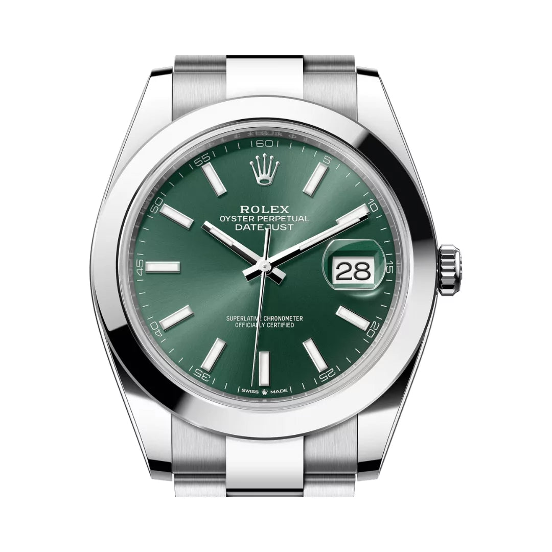 Rolex Datejust Oyster Perpetual 41mm Mint Green Dial Mens Watch