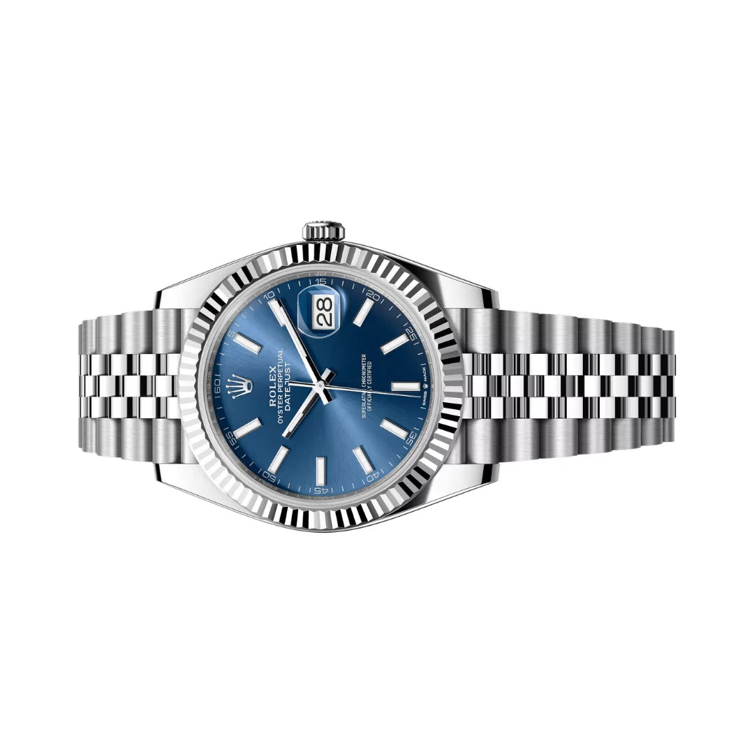 Rolex Datejust 41 Oyster Perpetual White Gold 41mm Blue Dial Mens Watch