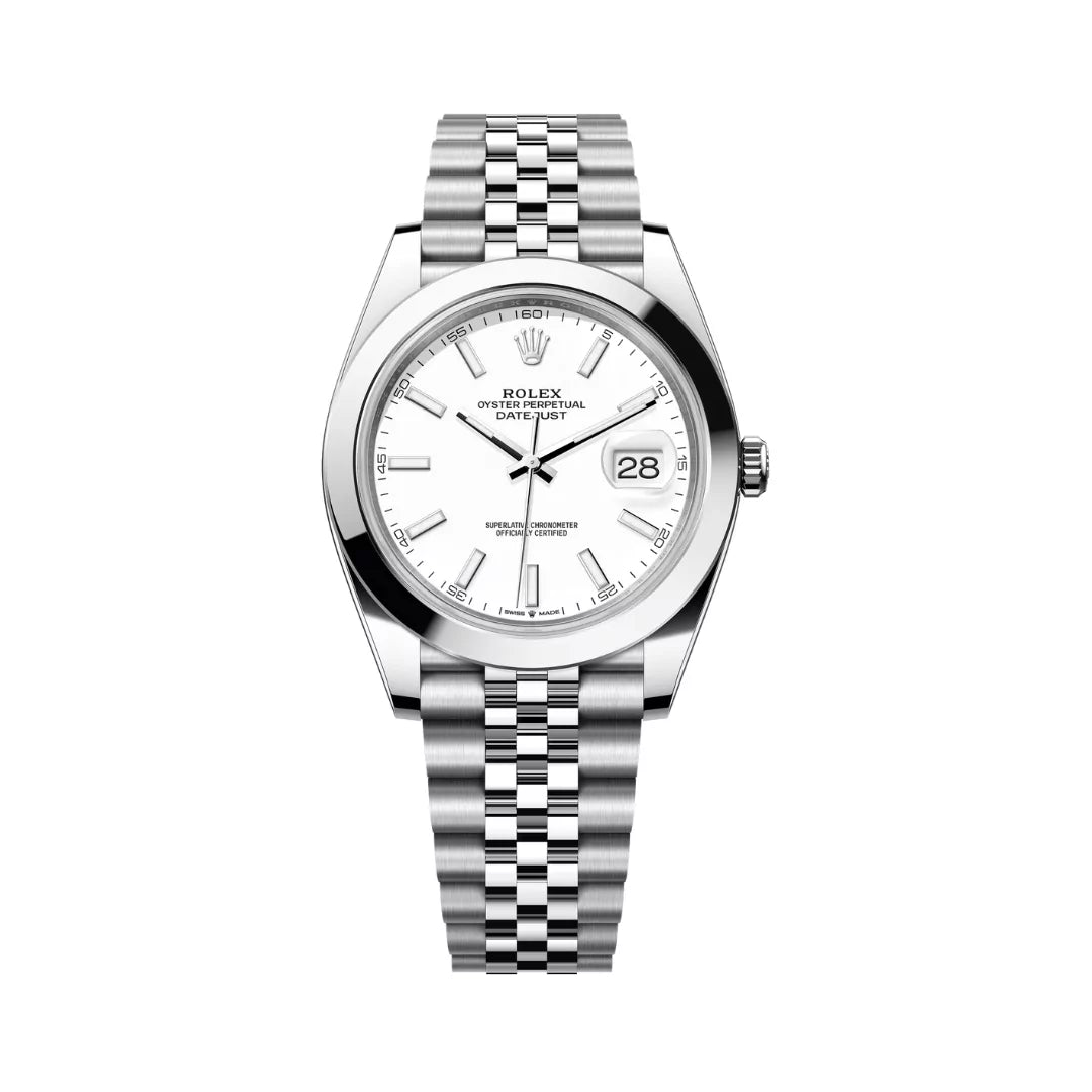 Rolex Datejust Oyster Perpetual 41mm White Dial Mens Watch