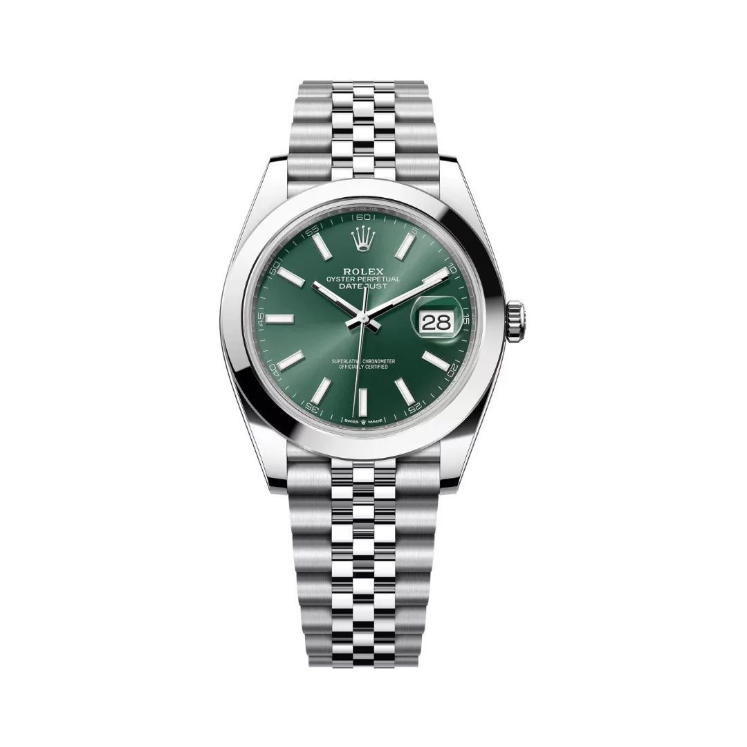 Rolex Datejust Oyster Perpetual 41mm Mint Green Dial Mens Watch