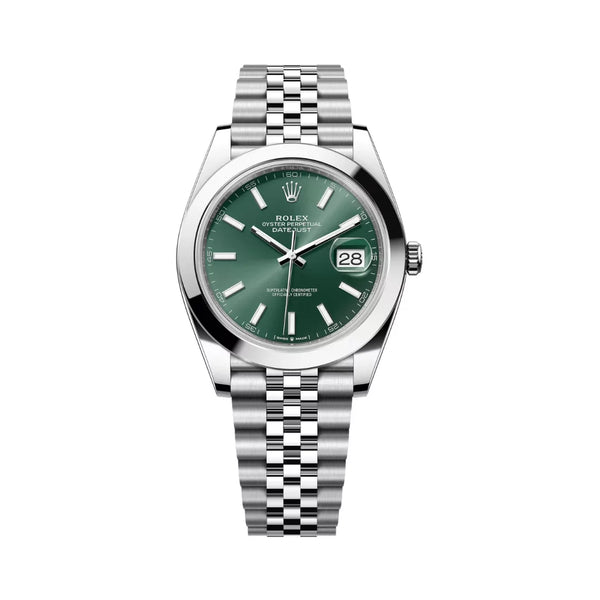 Rolex Datejust Oyster Perpetual 41mm Mint Green Dial Mens Watch