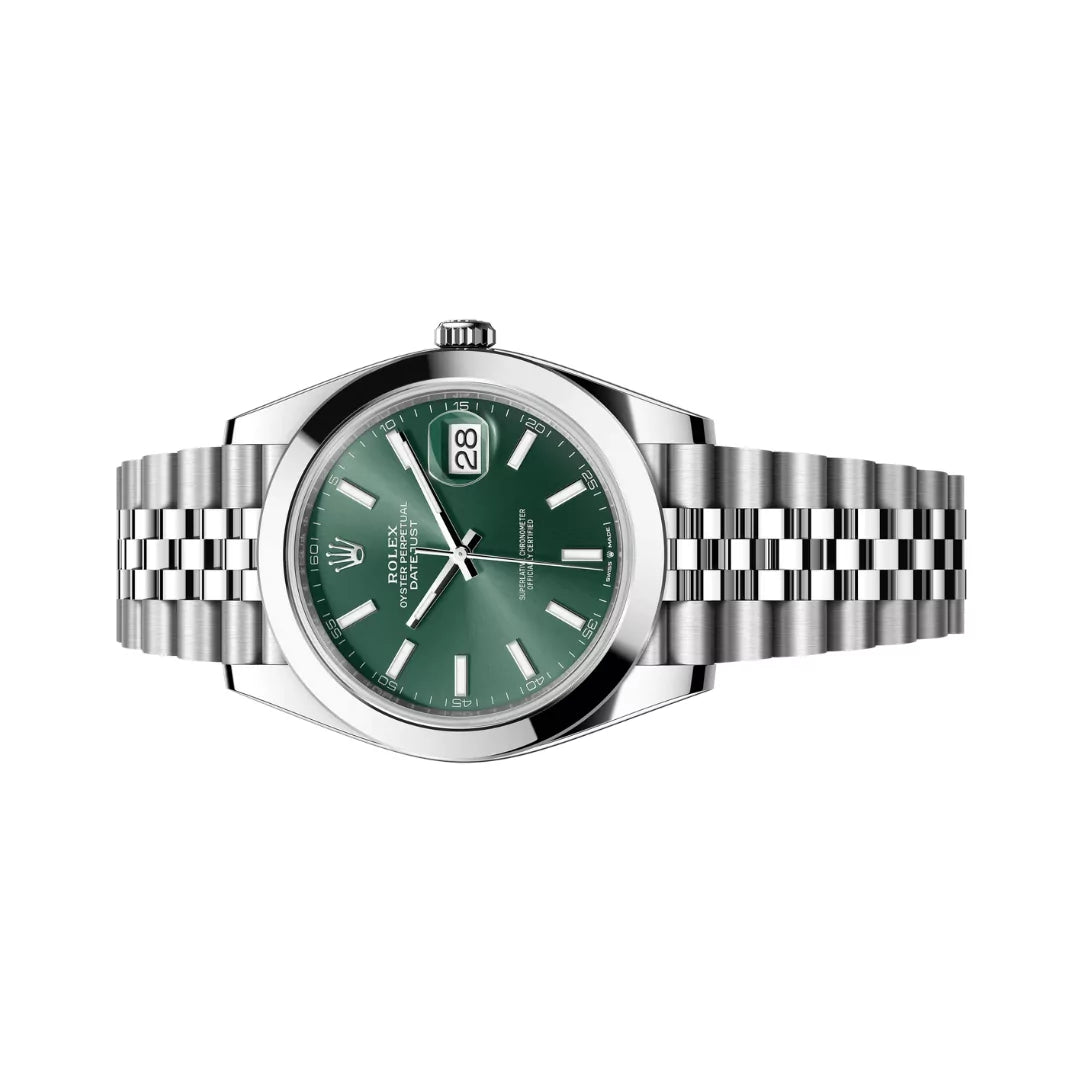 Rolex Datejust Oyster Perpetual 41mm Mint Green Dial Mens Watch