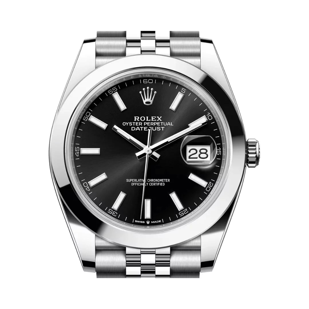 Rolex Datejust Oyster Perpetual 41mm Black Dial Mens Watch