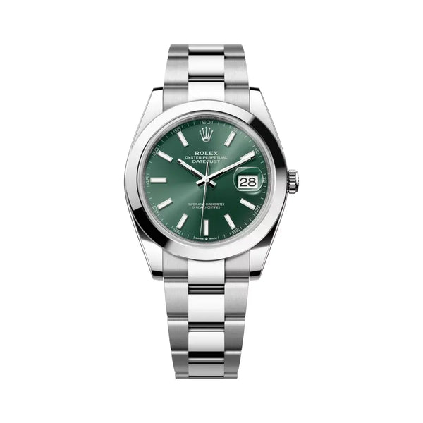 Rolex Datejust Oyster Perpetual 41mm Mint Green Dial Mens Watch