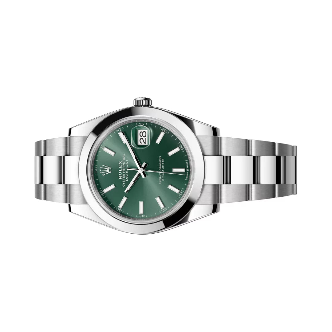 Rolex Datejust Oyster Perpetual 41mm Mint Green Dial Mens Watch