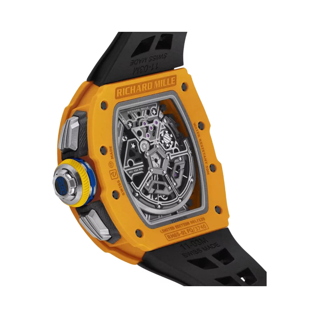 Richard Mille RM 65-01 Automatic Split-Seconds Chronograph Quartz TPT 45mm Skeleton Dial Mens Watch